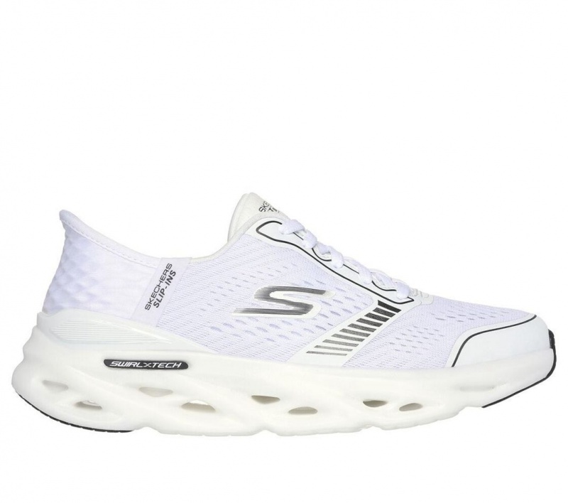 White Skechers Slip-ins: Go Run Swirl Tech Speed Women\'s Sneakers | COKE-73298