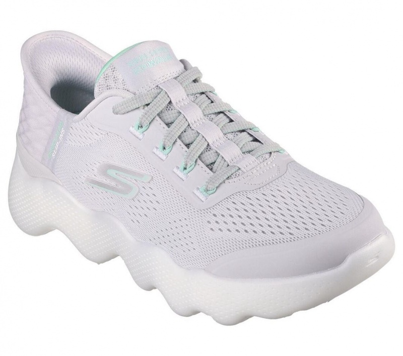 White Skechers Slip-ins: Go Walk Massage Fit Women's Sneakers | MJNR-89467