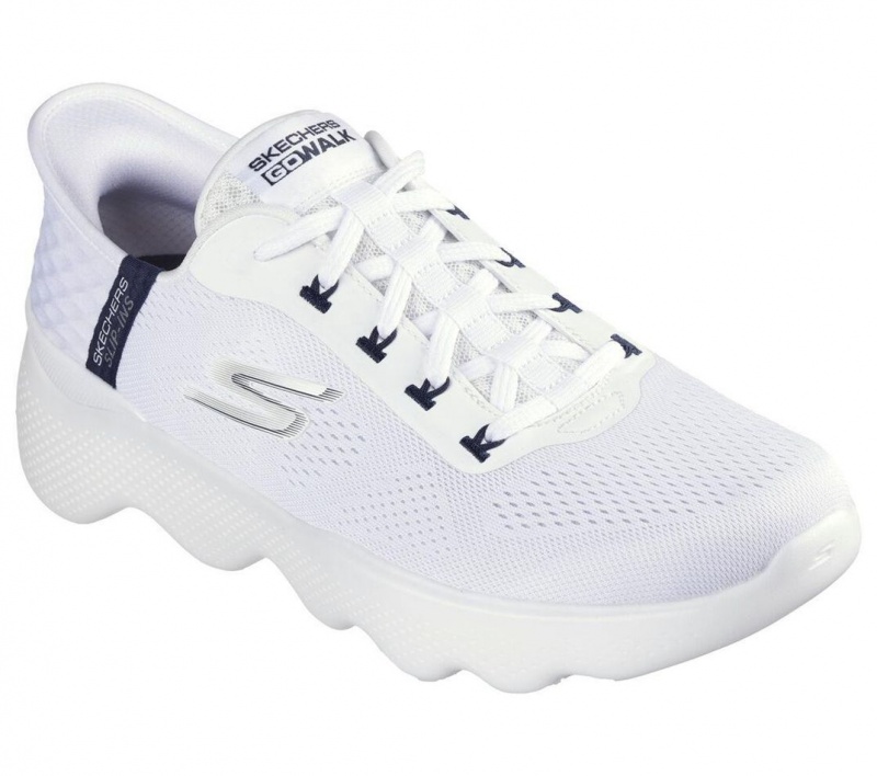 White Skechers Slip-ins: Go Walk Massage Fit Men's Sneakers | PCBS-86579