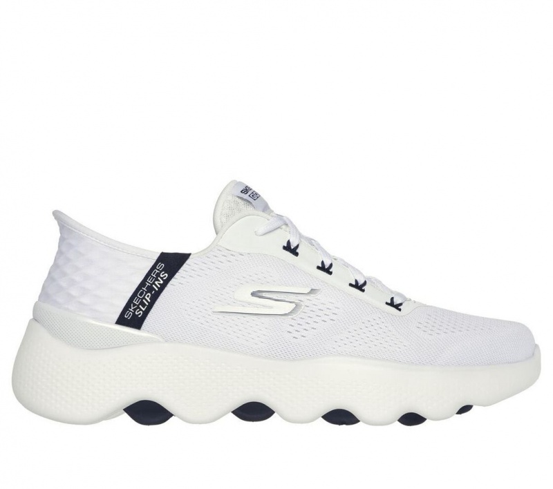 White Skechers Slip-ins: Go Walk Massage Fit Men\'s Sneakers | PCBS-86579