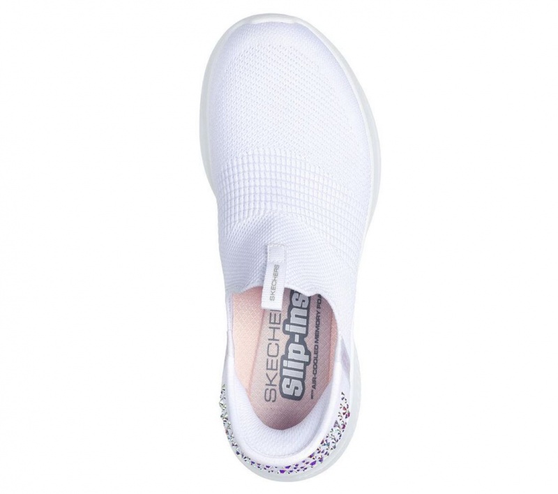 White Skechers Slip-ins: Ultra Flex 3.0 Women's Sneakers | VYLM-78520