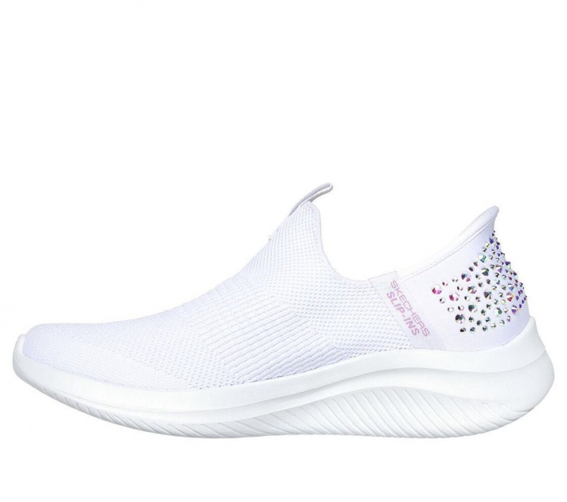 White Skechers Slip-ins: Ultra Flex 3.0 Women's Sneakers | VYLM-78520