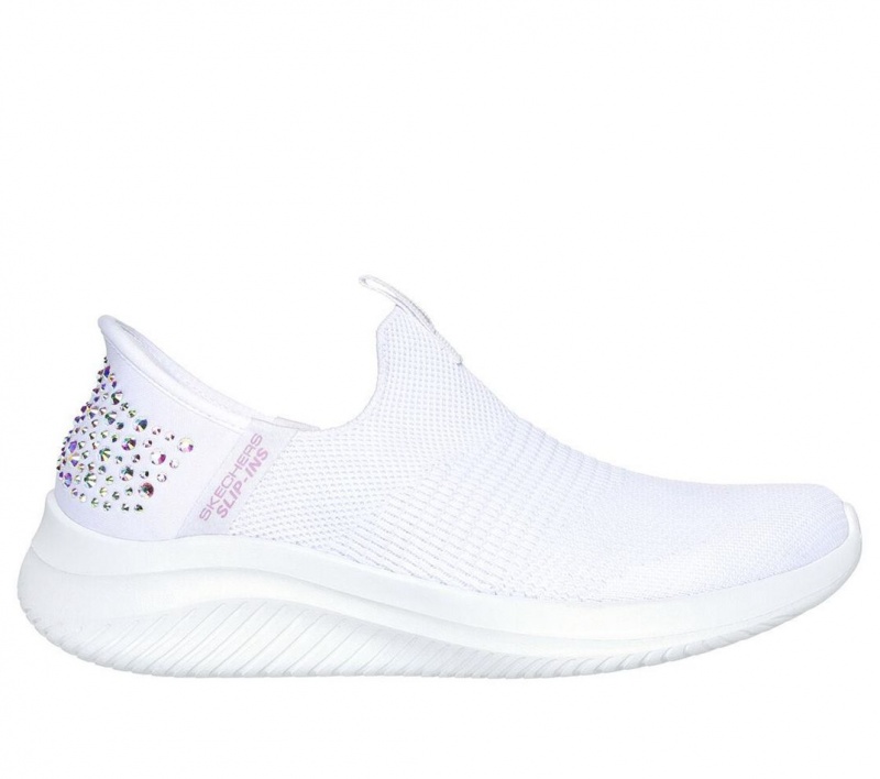 White Skechers Slip-ins: Ultra Flex 3.0 Women\'s Sneakers | VYLM-78520