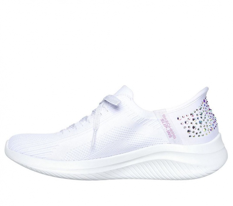 White Skechers Slip-ins: Ultra Flex 3.0 - Shining Glitz Women's Sneakers | TQFH-82135