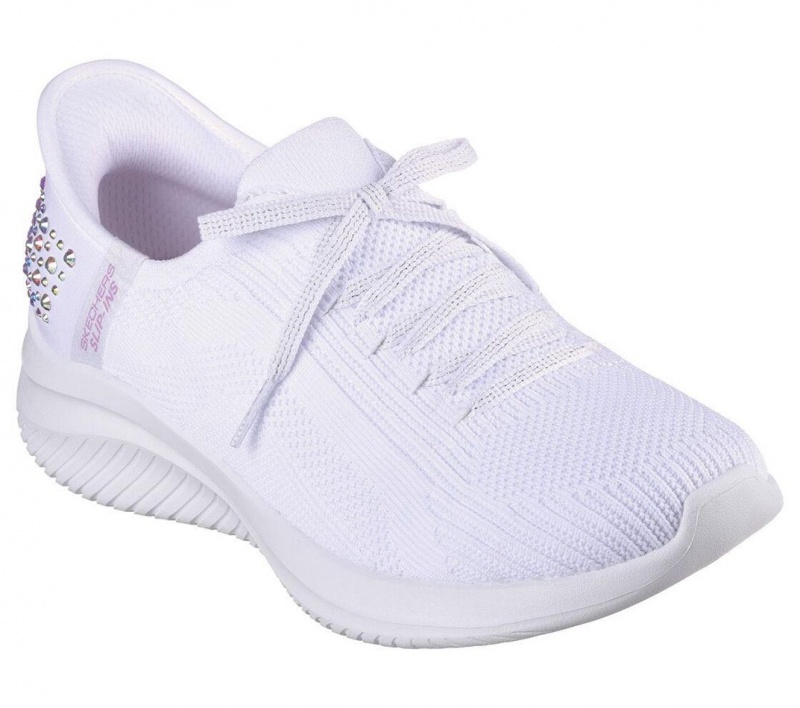 White Skechers Slip-ins: Ultra Flex 3.0 - Shining Glitz Women's Sneakers | TQFH-82135