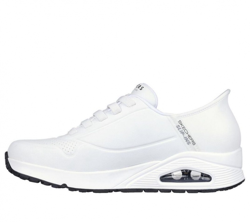 White Skechers Slip-ins: Uno - Easy Air Men's Sneakers | BWYX-09472