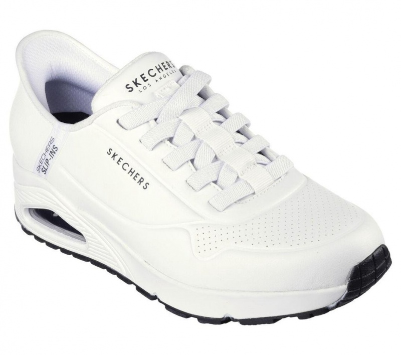 White Skechers Slip-ins: Uno - Easy Air Men's Sneakers | BWYX-09472