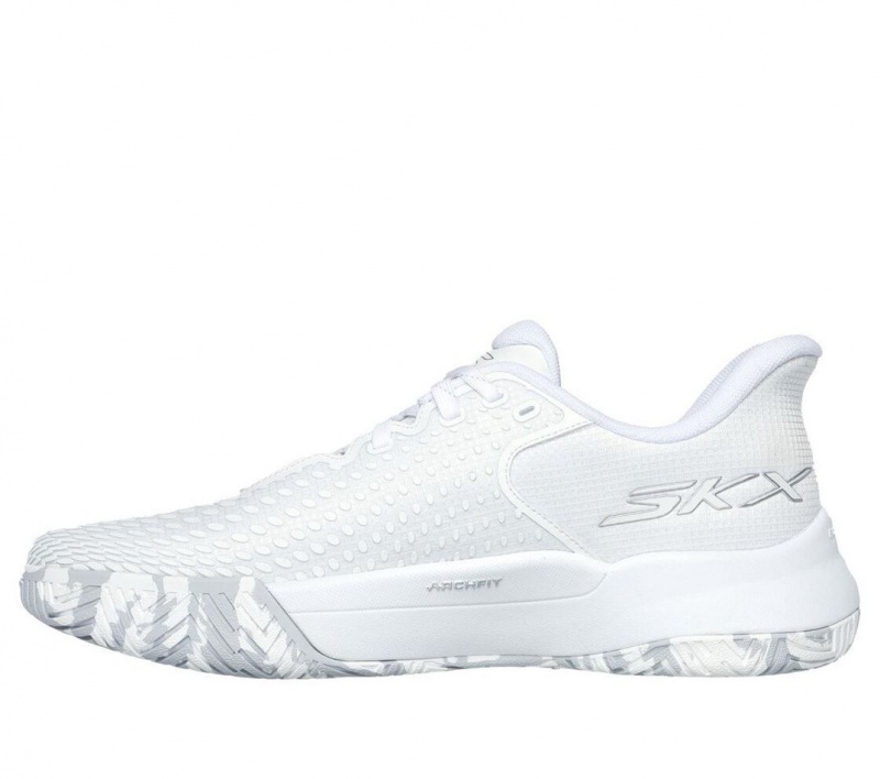 White Skechers Slip-ins: Viper Court Elite Men's Sneakers | XJTS-16580