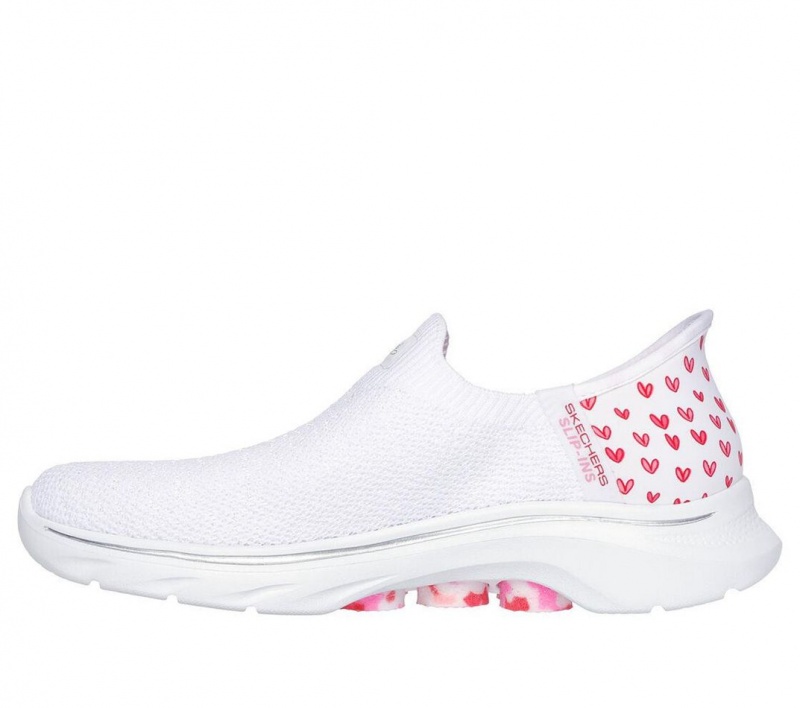 White Skechers Slip-ins X Jgoldcrown: Go Walk 7 Women's Sneakers | ALQD-67815