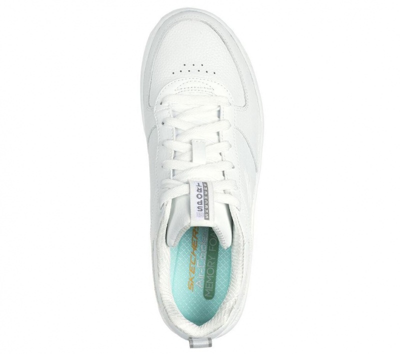 White Skechers Sport Court 92 - Illustrious Women's Walking Shoes | NFQK-91257