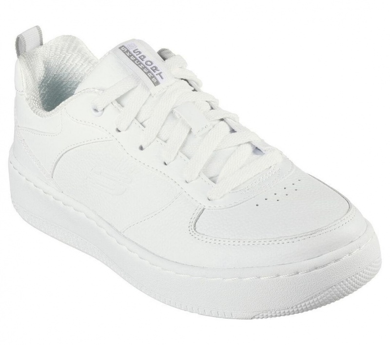 White Skechers Sport Court 92 - Illustrious Women's Walking Shoes | NFQK-91257