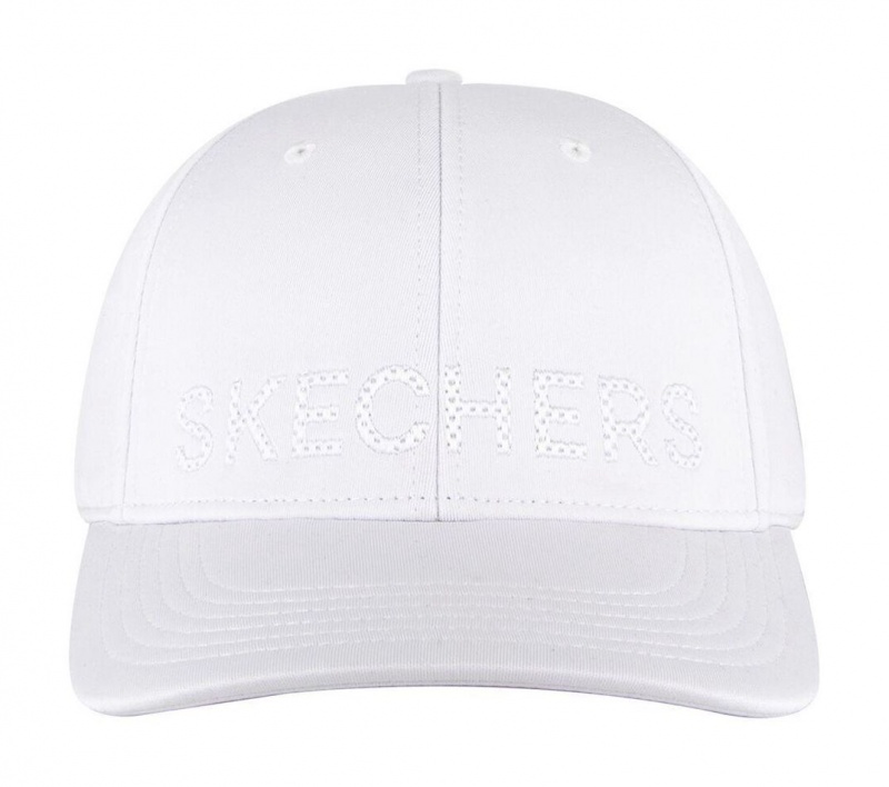 White Skechers Tonal Logo Women's Hats | MFWB-65732