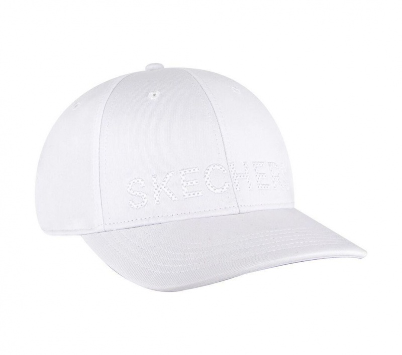 White Skechers Tonal Logo Women's Hats | MFWB-65732