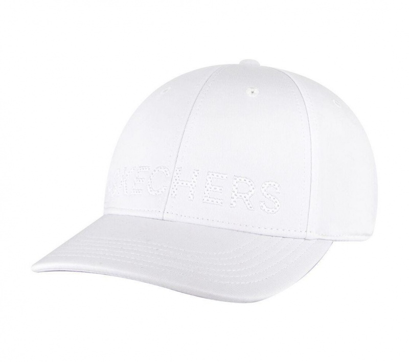 White Skechers Tonal Logo Women\'s Hats | MFWB-65732