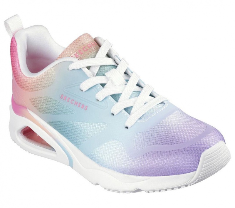 White Skechers Tres-air Uno - Hazey Sunset Women's Sneakers | ZQKC-48265