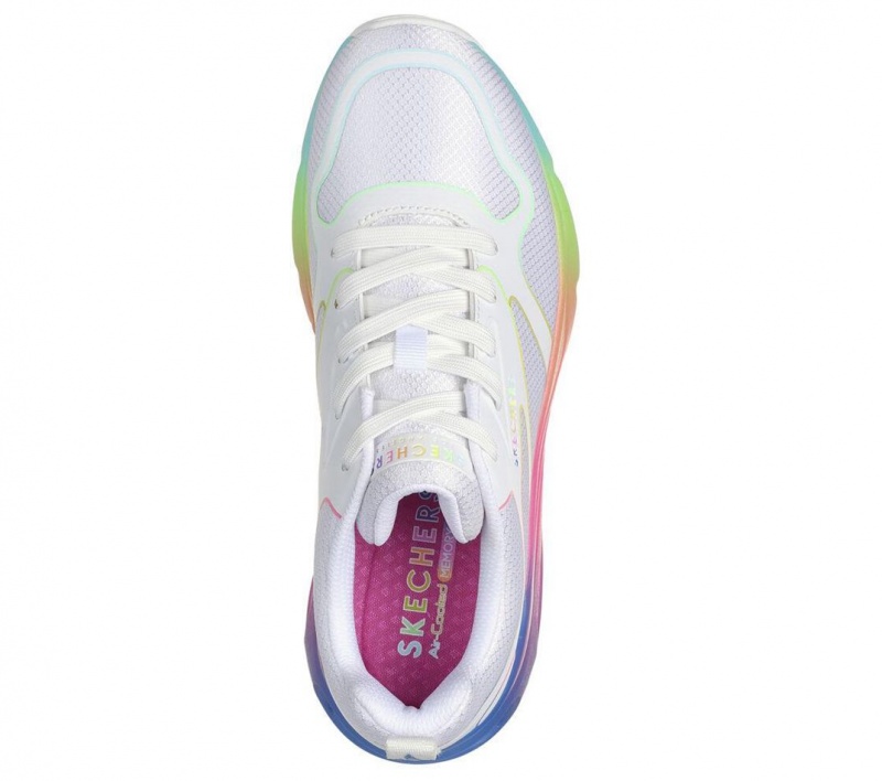 White Skechers Tres-air Uno - Rainbow Roads Women's Sneakers | IDNX-47962