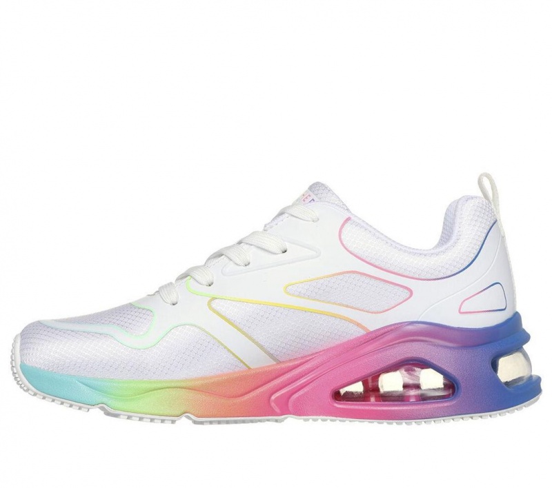 White Skechers Tres-air Uno - Rainbow Roads Women's Sneakers | IDNX-47962