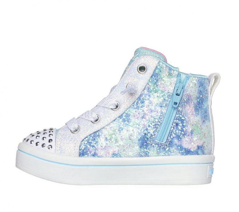 White Skechers Twi-lites 2.0 - Enchanted Unicorn Girls' Walking Shoes | NHVZ-08475