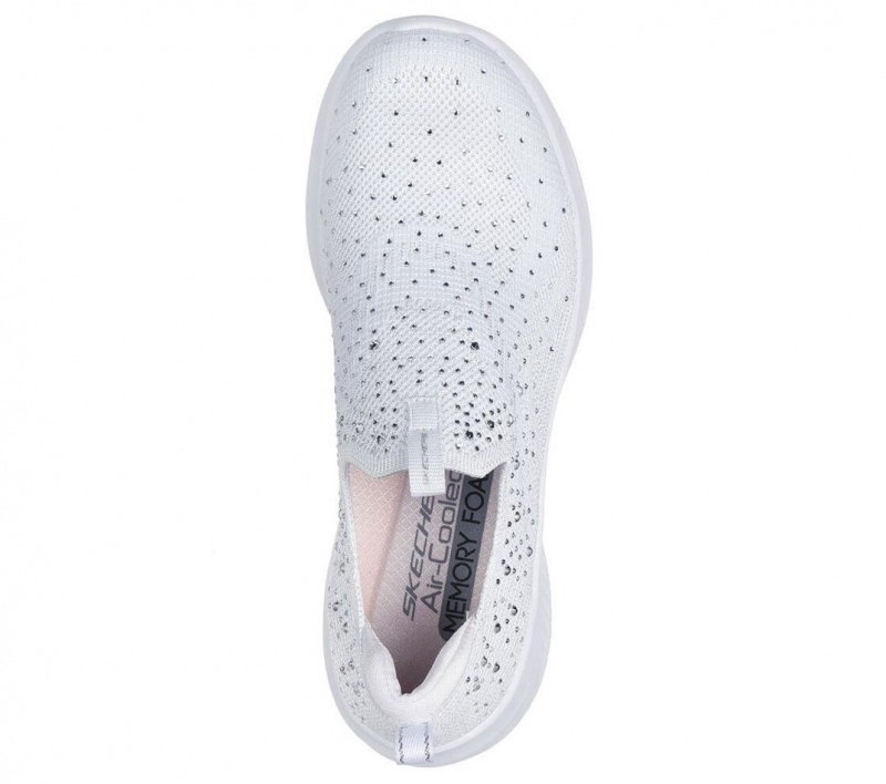 White Skechers Ultra Flex 3.0 - Glam Night Women's Sneakers | QMFG-40729