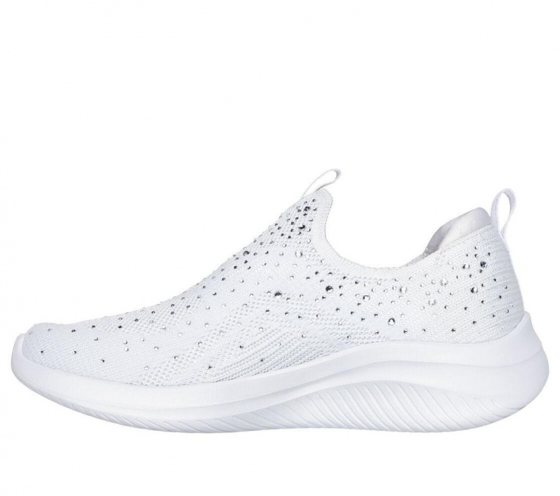 White Skechers Ultra Flex 3.0 - Glam Night Women's Sneakers | QMFG-40729