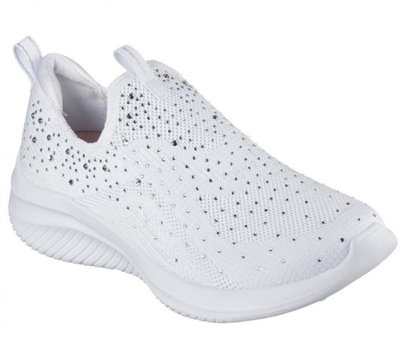 White Skechers Ultra Flex 3.0 - Glam Night Women's Sneakers | QMFG-40729