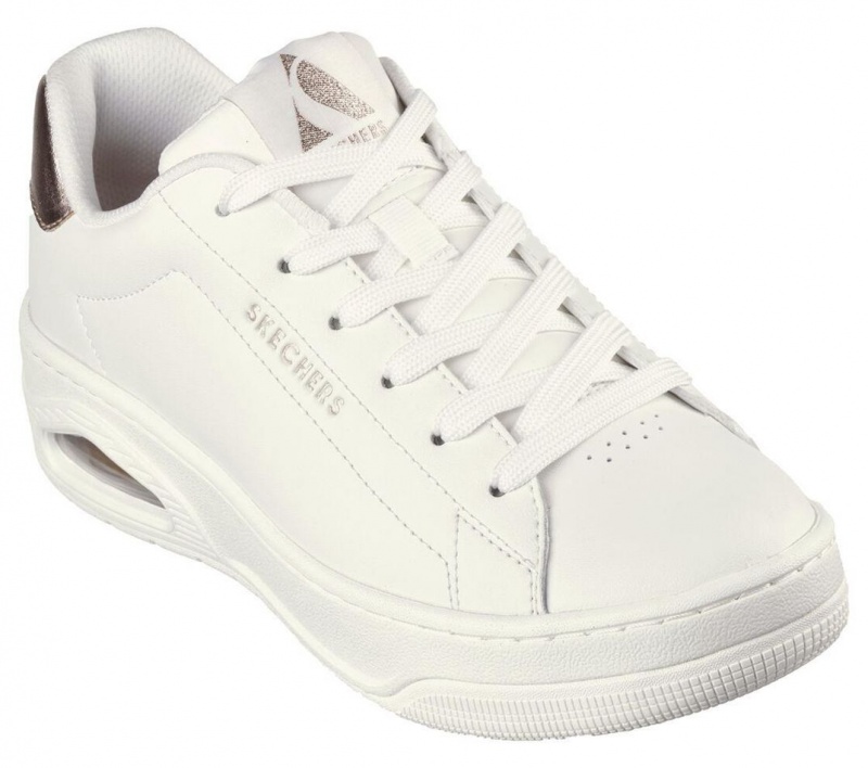 White Skechers Uno Court - Courted Air Women's Sneakers | WXZL-40879