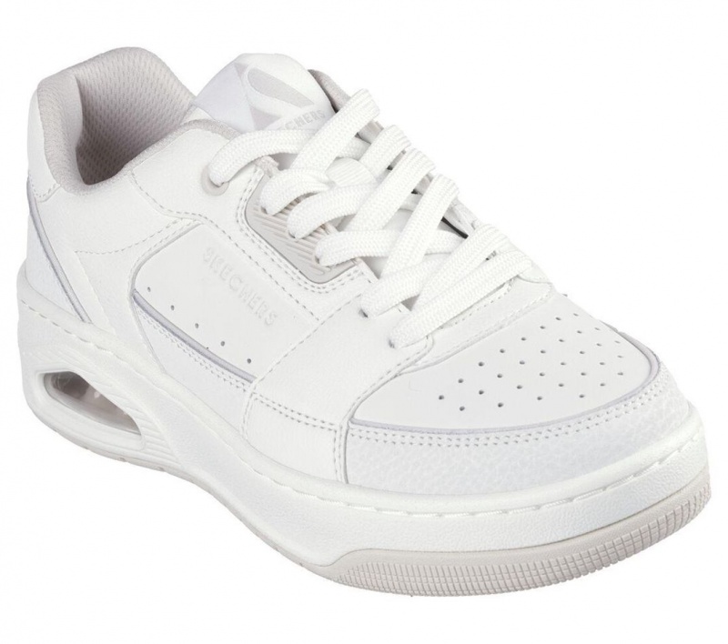 White Skechers Uno Court - Courted Style Women's Sneakers | PZCF-95673