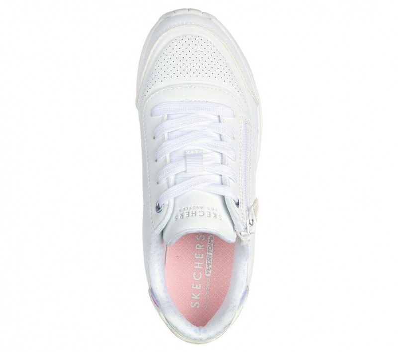 White Skechers Uno Gen1 Girls' Walking Shoes | GCSJ-01964