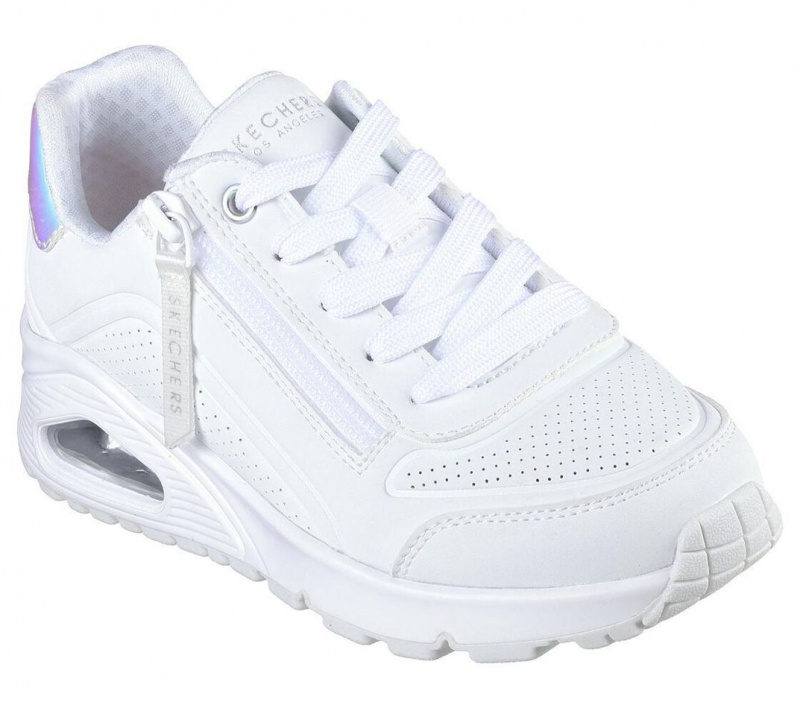 White Skechers Uno Gen1 Girls' Walking Shoes | GCSJ-01964