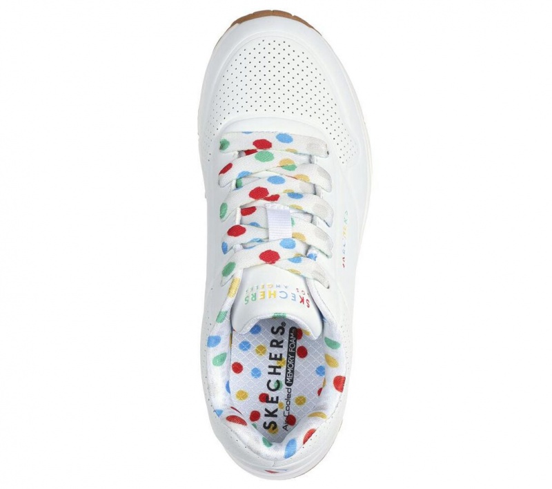 White Skechers Uno Gen1 - Trend Dotty Girls' Sneakers | RPGT-48596