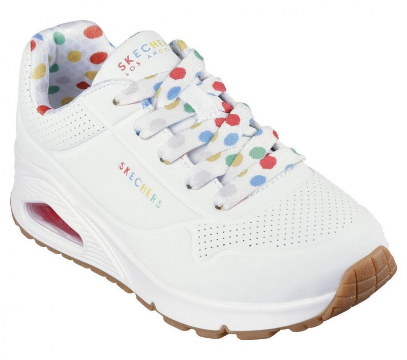 White Skechers Uno Gen1 - Trend Dotty Girls' Sneakers | RPGT-48596