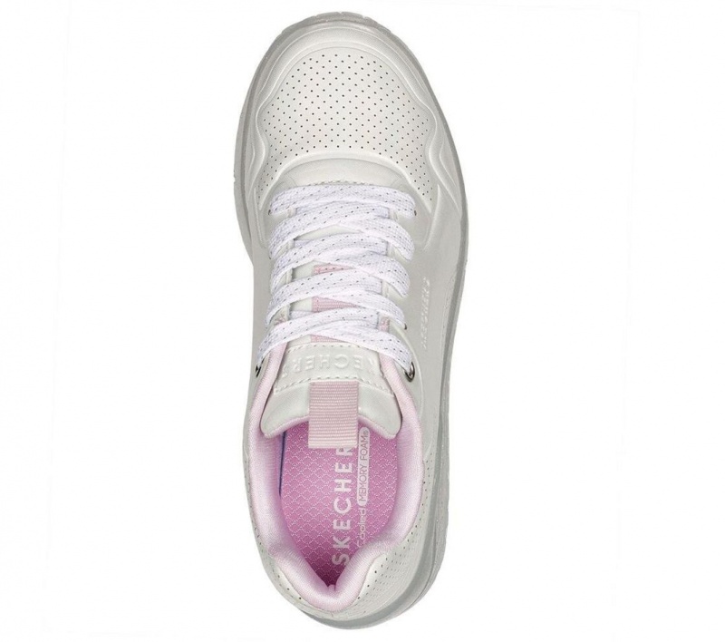 White Skechers Uno Ice - Prism Luxe Girls' Sneakers | CRQE-70234