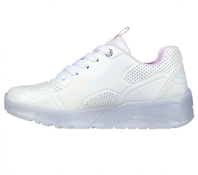 White Skechers Uno Ice - Prism Luxe Girls' Sneakers | CRQE-70234