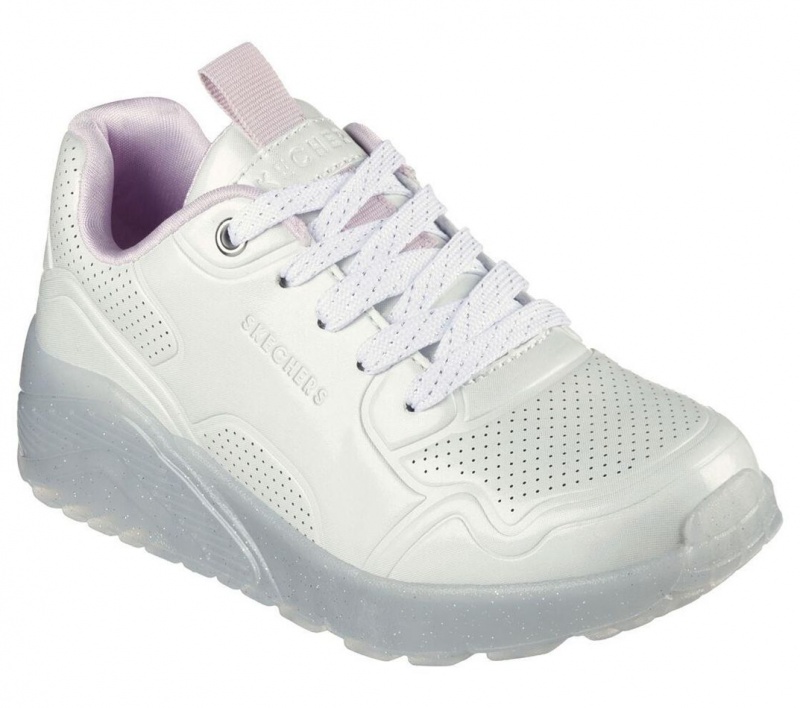 White Skechers Uno Ice - Prism Luxe Girls' Sneakers | CRQE-70234