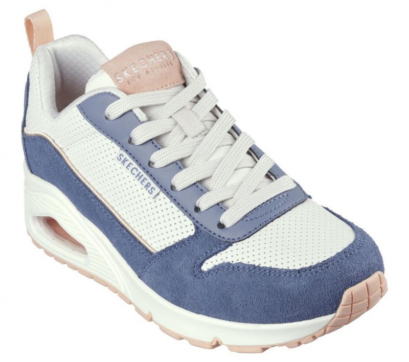 White Skechers Uno - 2 Much Fun Women's Sneakers | YBPE-43207