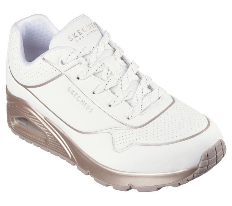 White Skechers Uno - Cool Heels Women's Sneakers | CANI-64132