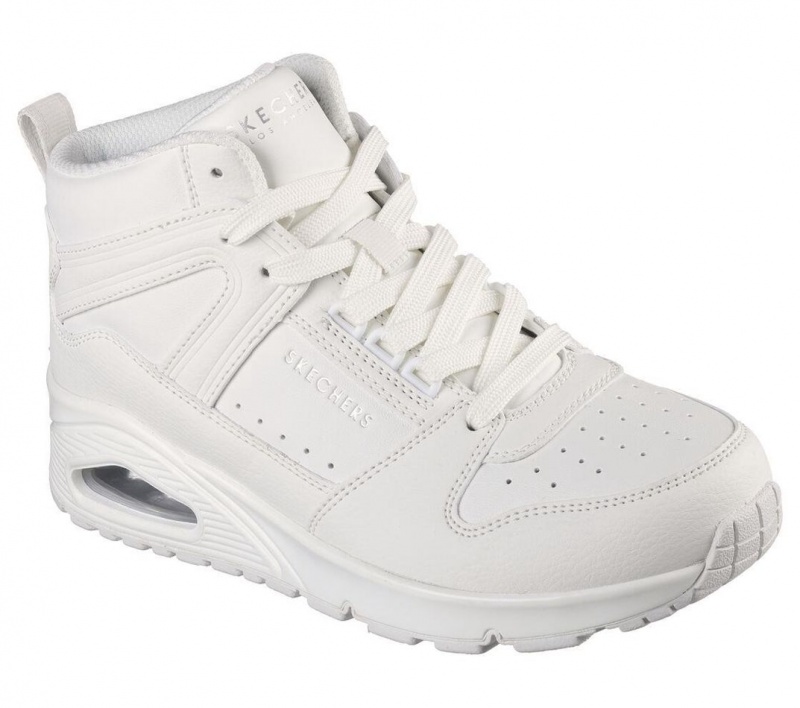 White Skechers Uno - High Regards Women's Sneakers | ENJL-08465