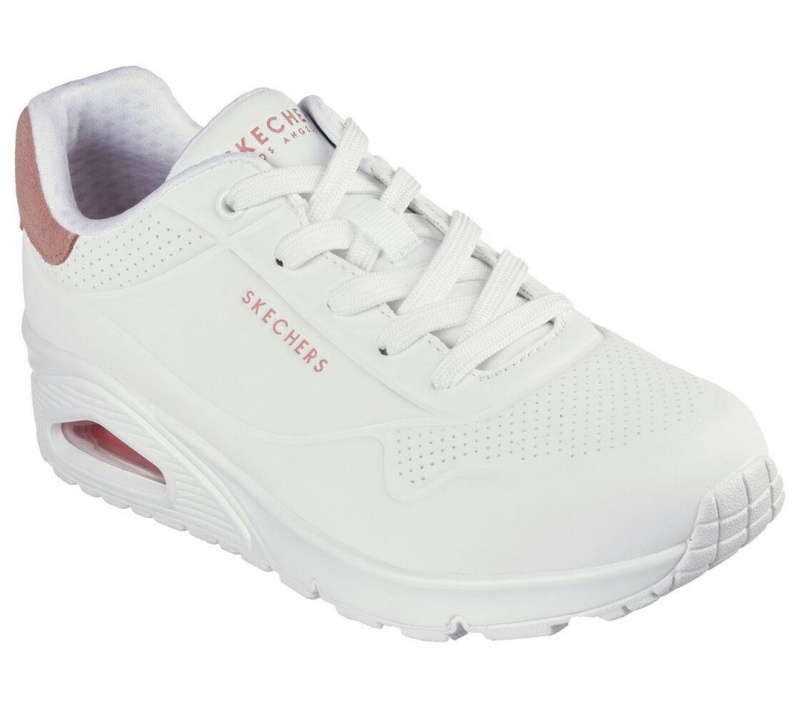 White Skechers Uno - Pop Back Women's Sneakers | DAJR-34658