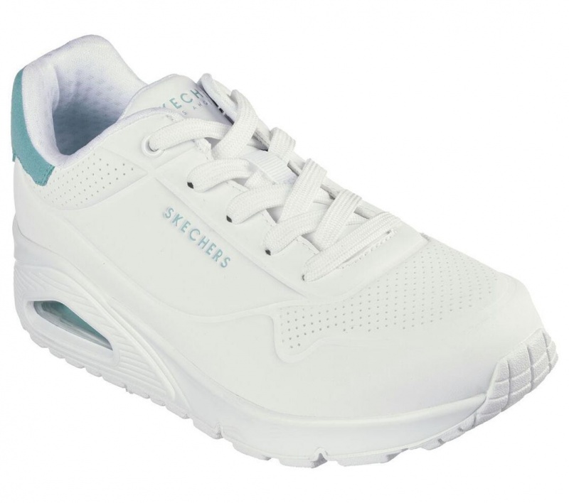 White Skechers Uno - Pop Back Women's Sneakers | ESYB-37409