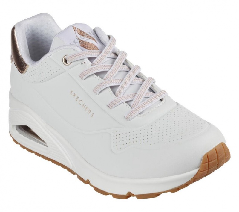 White Skechers Uno - Shimmer Away Women's Sneakers | LDHJ-87629