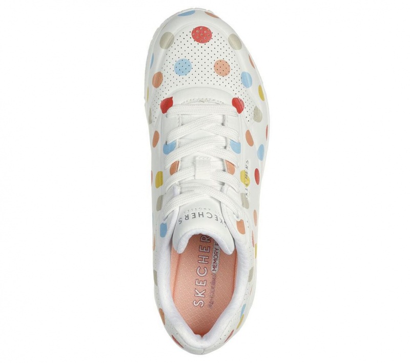 White Skechers Uno - Spotted Air Women's Sneakers | QPIG-48153