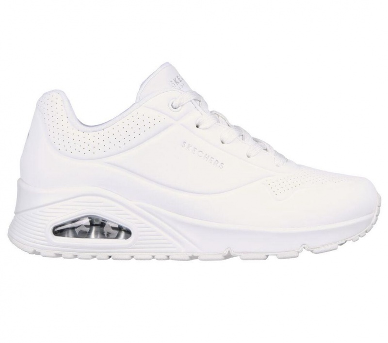 White Skechers Uno - Stand On Air Women's Sneakers | GPFT-29475