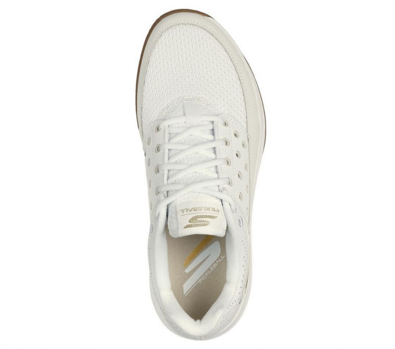 White Skechers Viper Court Luxe Women's Sneakers | PYWE-03489