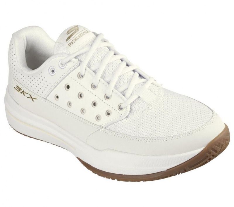 White Skechers Viper Court Luxe Women's Sneakers | PYWE-03489