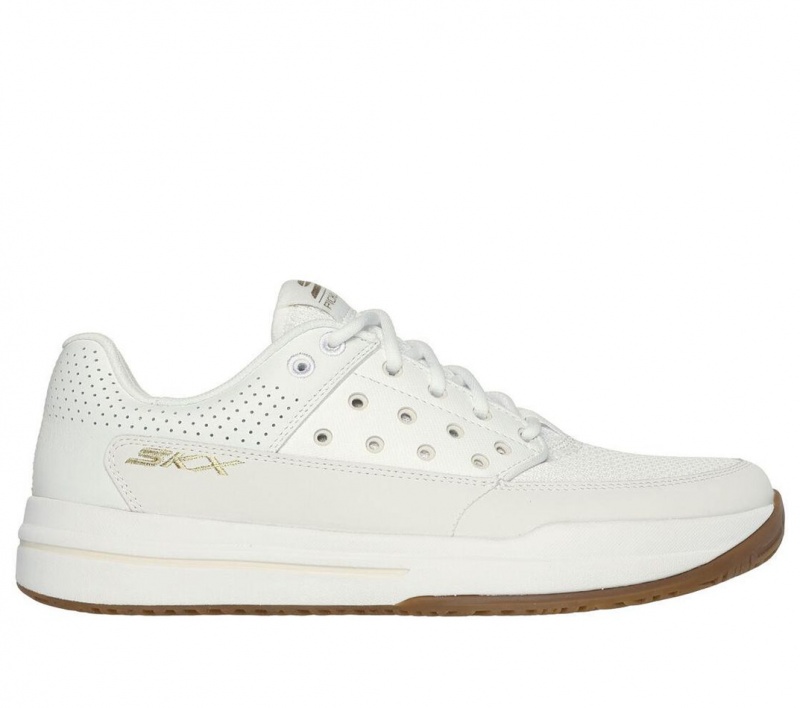 White Skechers Viper Court Luxe Women\'s Sneakers | PYWE-03489